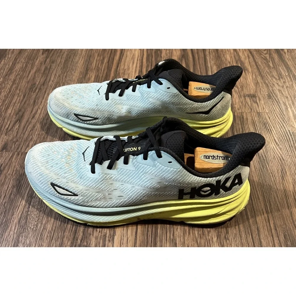 Hoka One One Mens Clifton9  1127895 Running Shoes Sneakers Size 13D powder blue